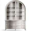 Gray collection vitrín with arched top and six drawers, featuring a stylish and functional design from Ovendraq.