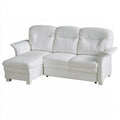 White ovendraq sofa with a long seat and plush cushions, showcasing a comfortable and modern living room furniture piece.