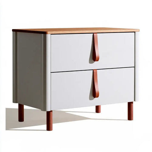 Ovendraq best seller white and brown sideboard with wide drawers and vertical handles, showcasing sleek modern design.